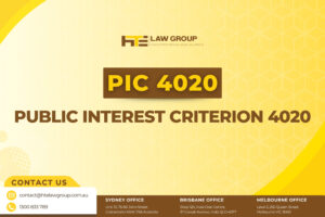 PUBLIC INTEREST CRITERION 4020 - PIC 4020