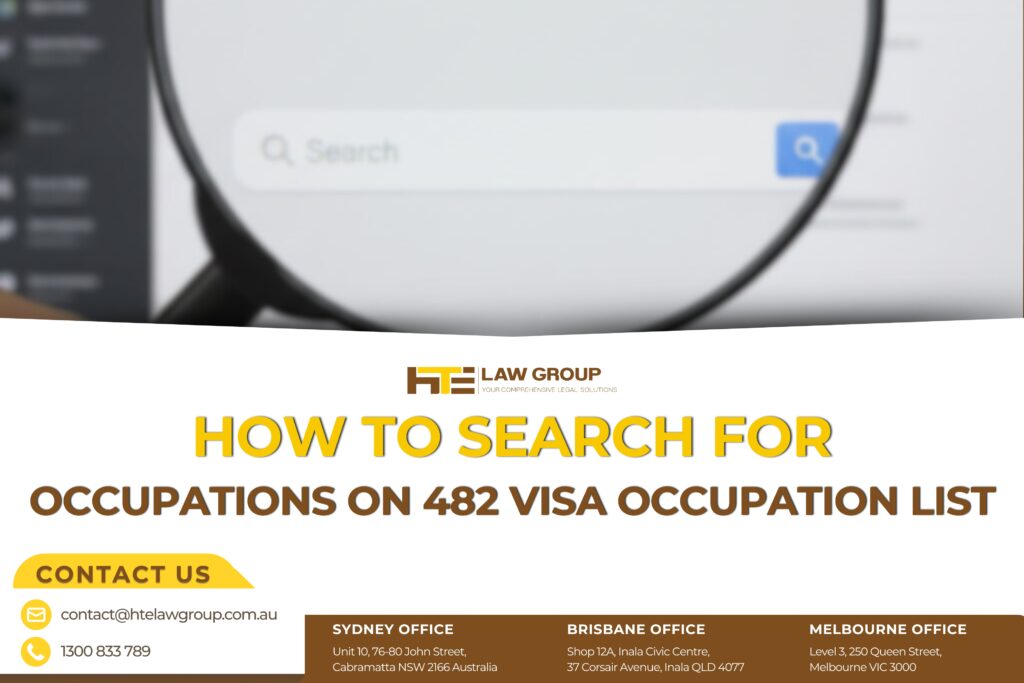 How to search for occupations on 482 visa occupation list