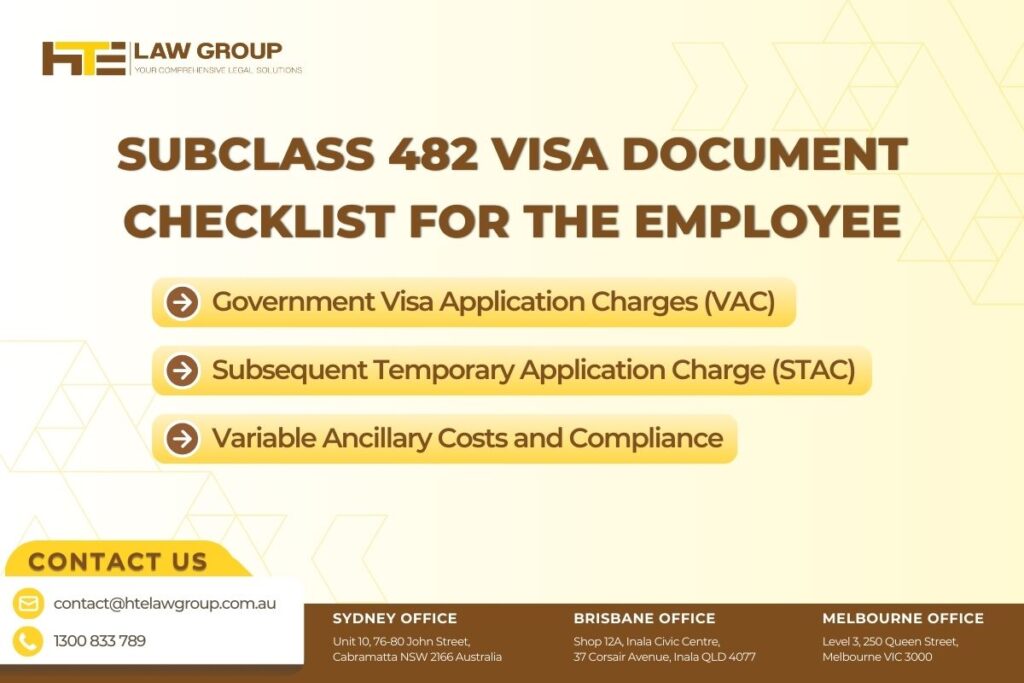 Subclass 482 Visa Document Checklist for the Employee