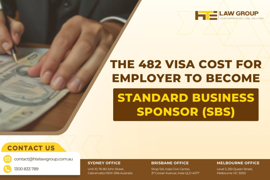 The 482 visa cost for employer to become a SBS