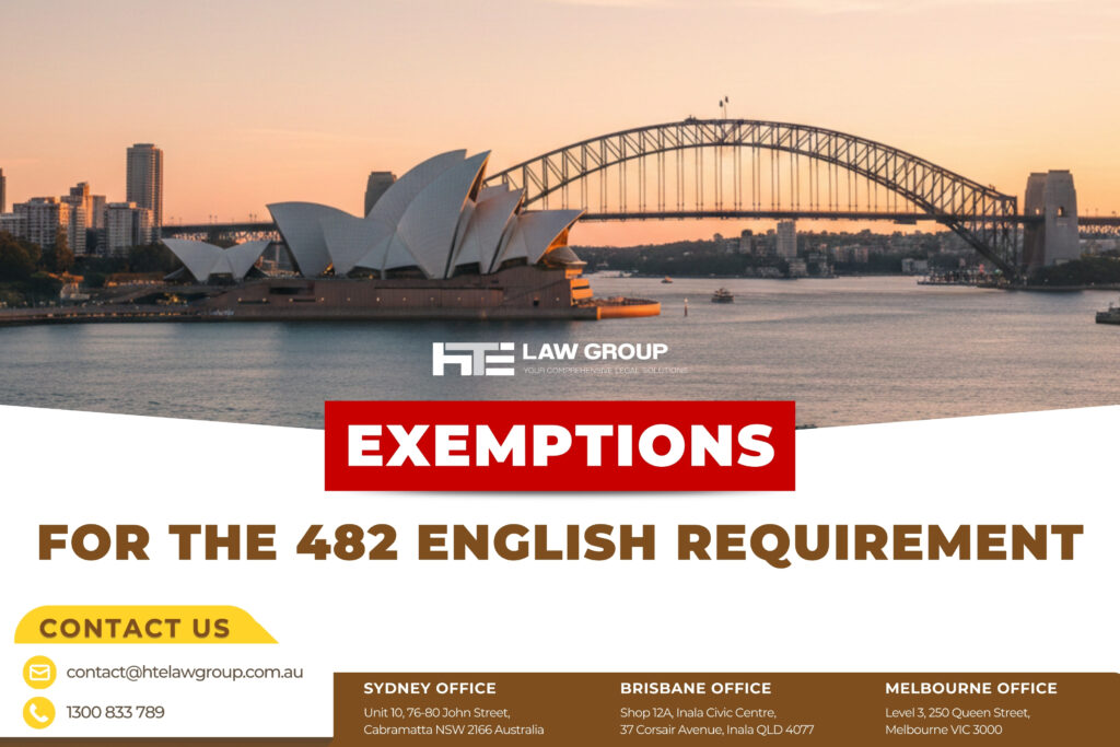 Exemptions for the 482 English Requirement