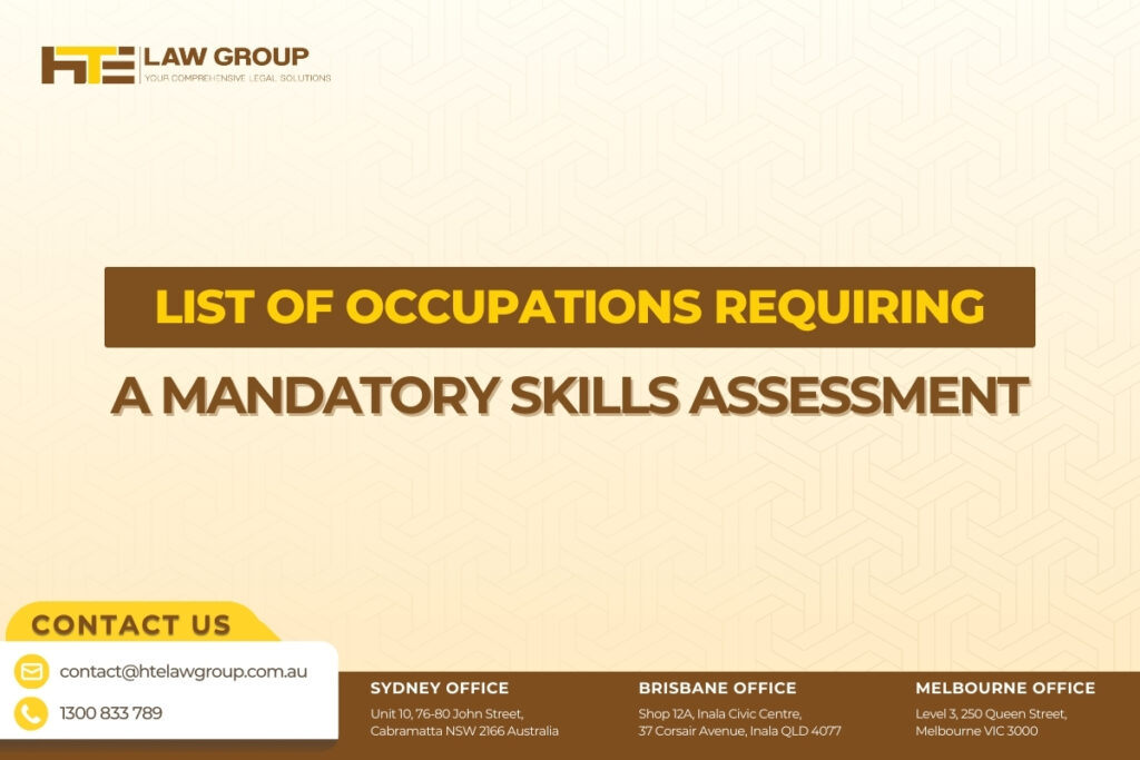 List of Occupations Requiring a Mandatory Skills Assessment
