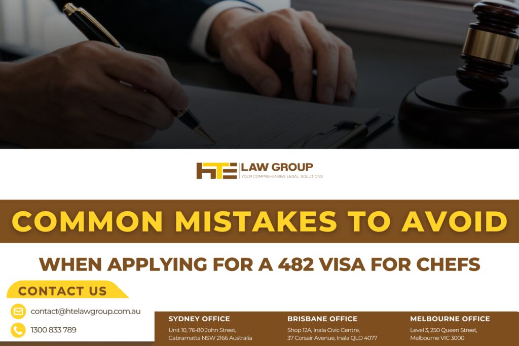 Common Mistakes to Avoid When Applying for a 482 Visa for Chefs