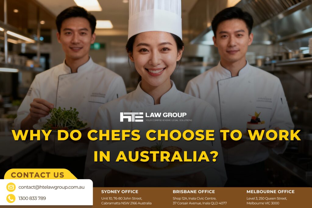 Why do chefs choose to work in Australia?